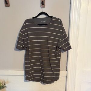 BYLT Basics Men's Charcoal Striped Tee